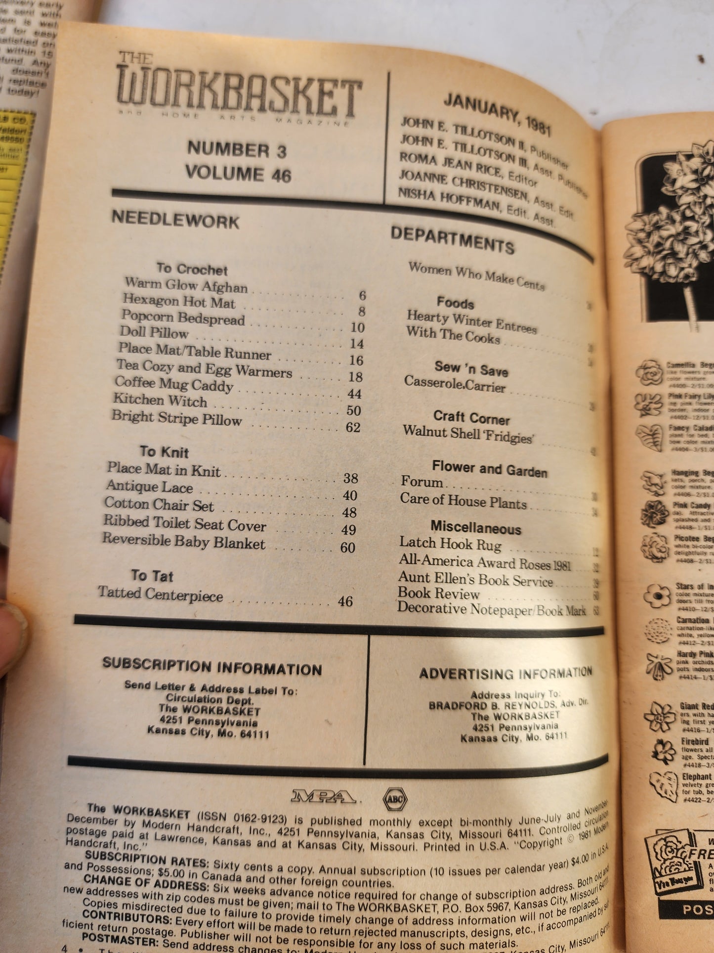 The Workbasket  1980s Lot - Knit, Crochet, tatting Recipes and other crafts