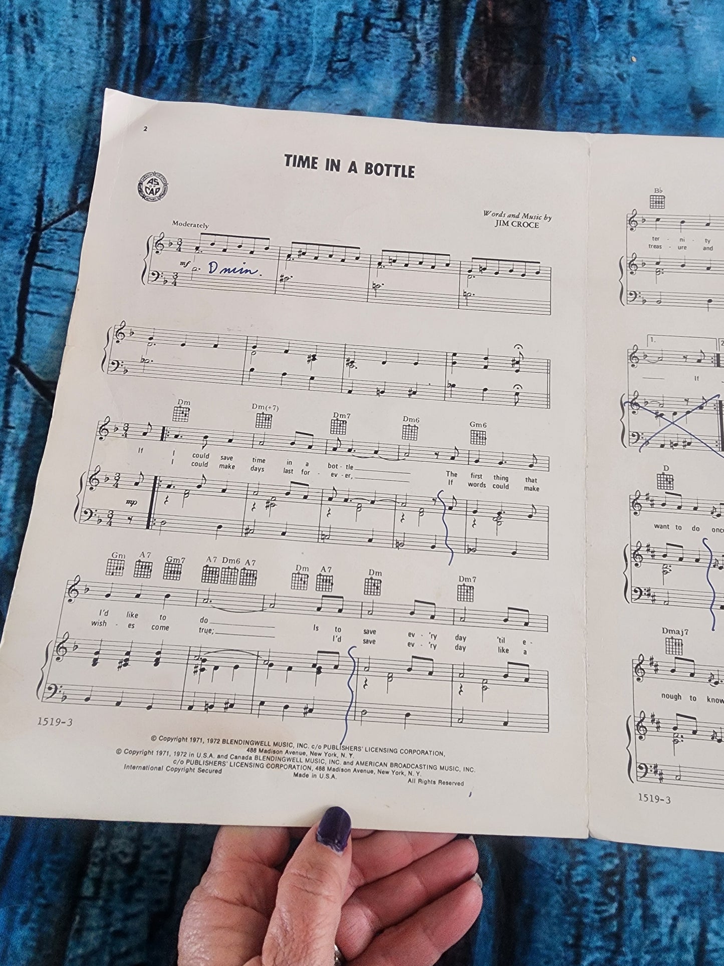 Time in a Bottle Sheet Music by Jim Croce on ABC Records. Book