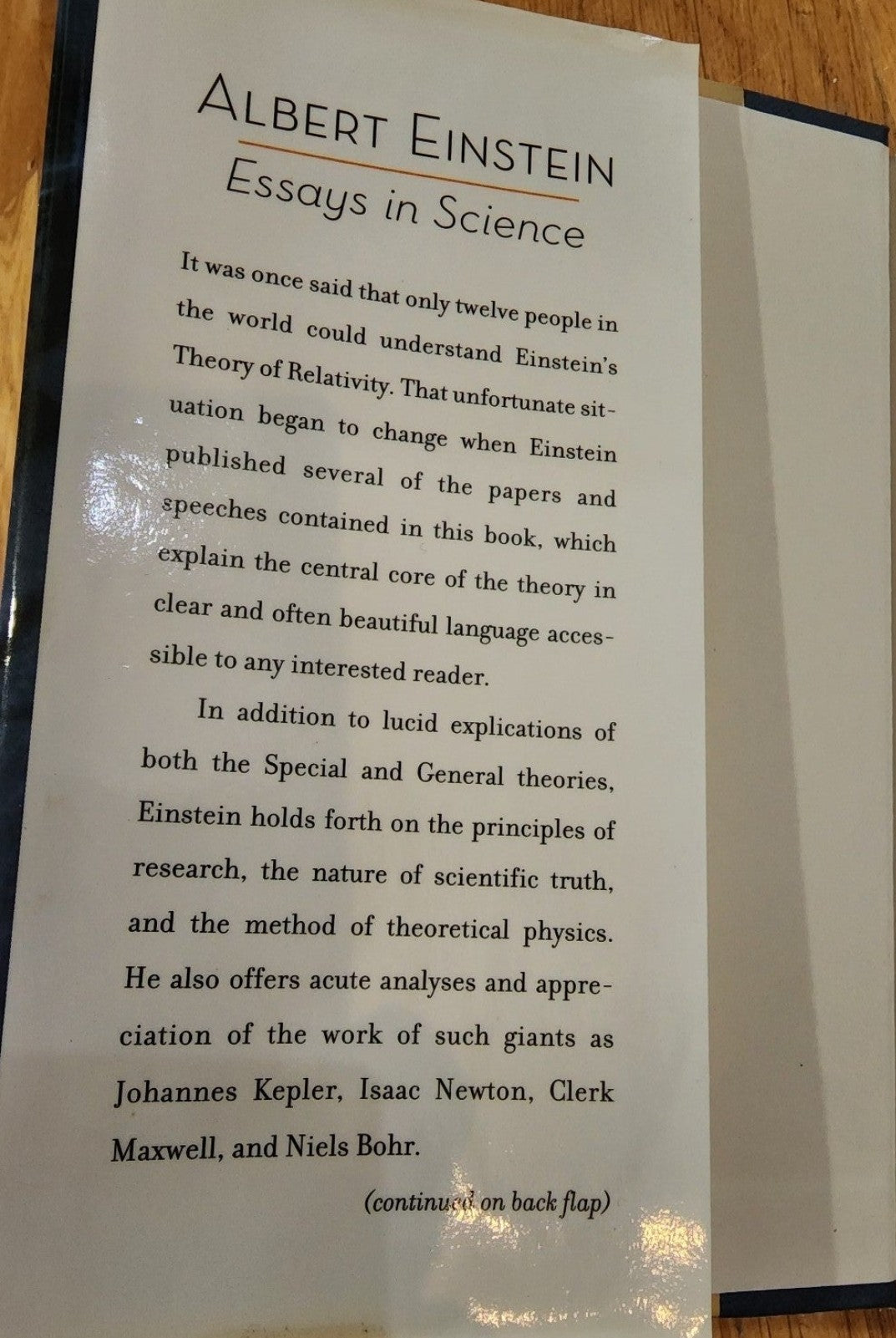 ALBERT Einstein. Essays in Science HB Book