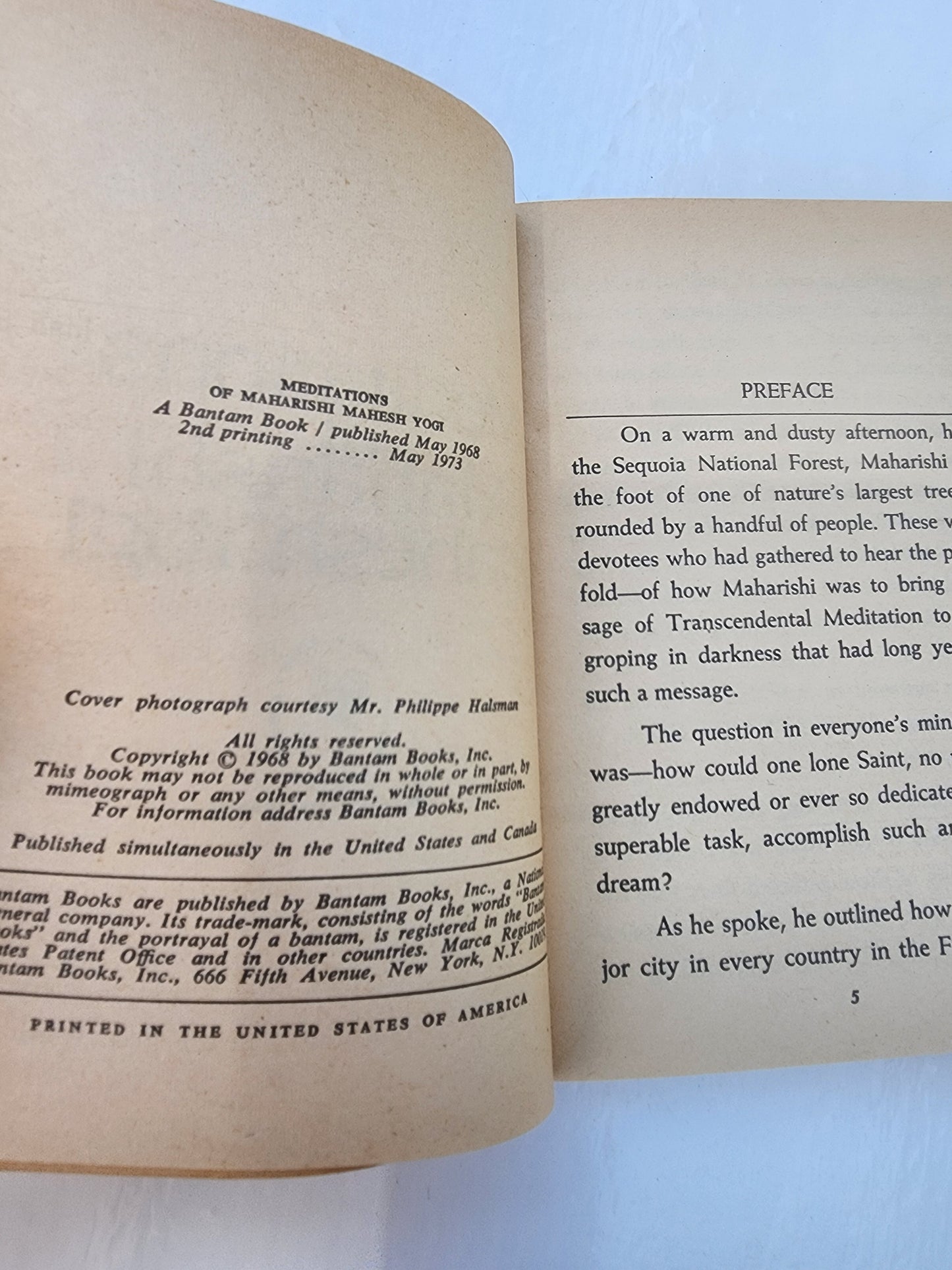 Transcendental Meditation by Maharishi Mahesh Yogi Paperback book 1973