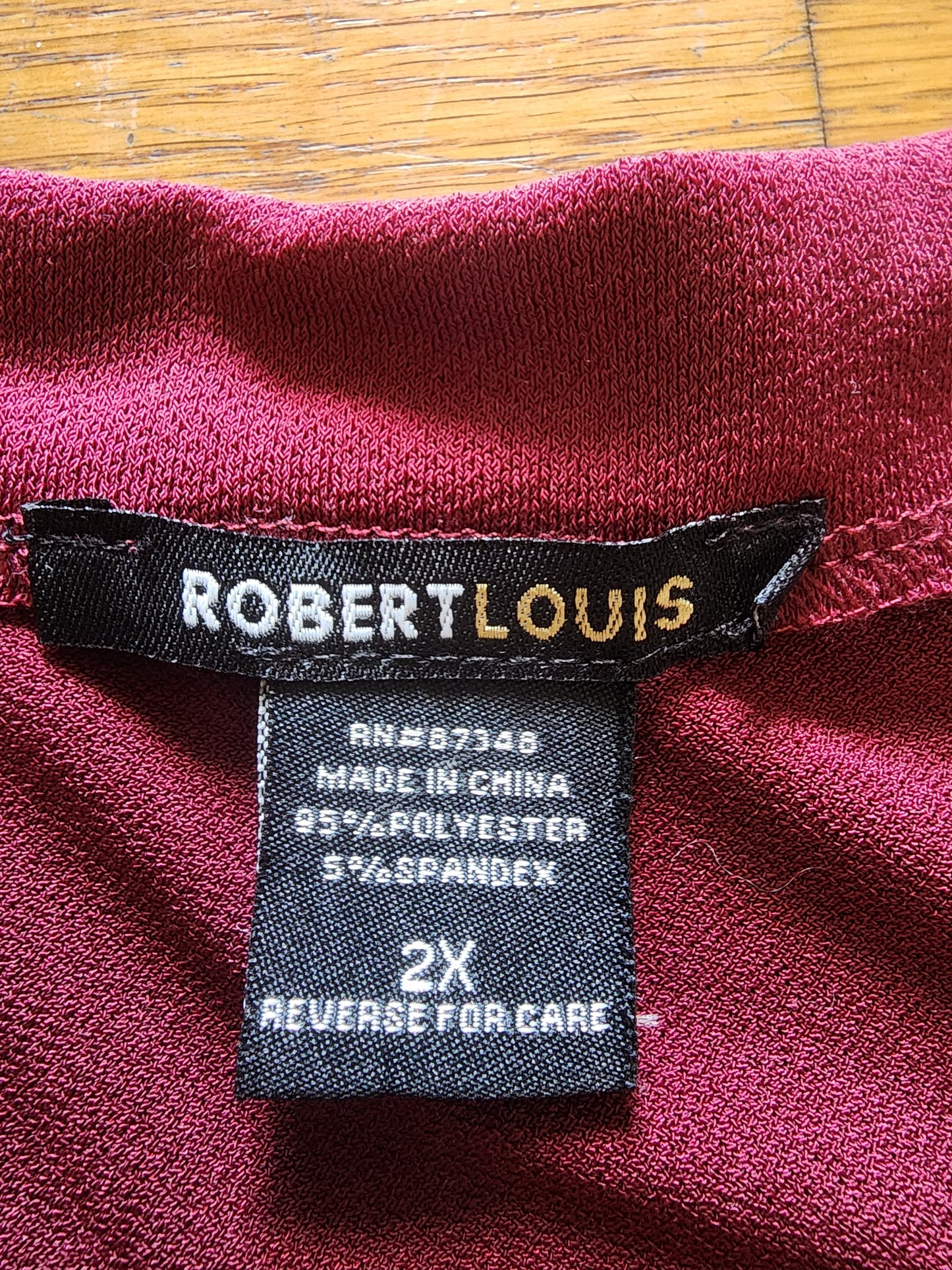 Robert Louis 2x wine Blouse with ladder sleeves and embelleshments