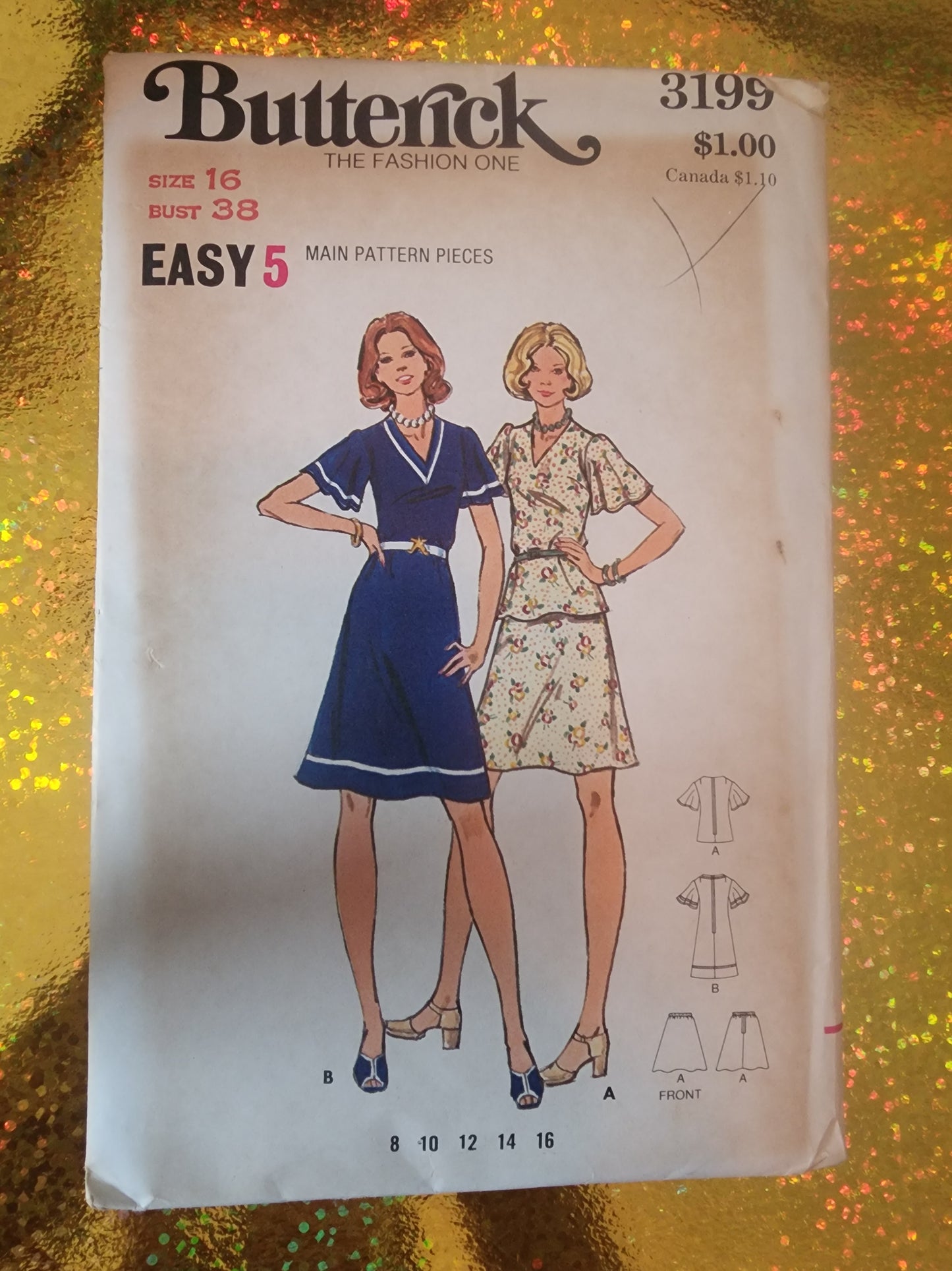 Butterick Pattern 3199 size 16 uncut Dress Pattern