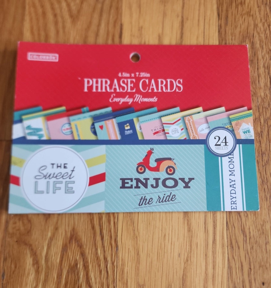 Everyday Moments Phrase Cards 24 sheets for photo books, crafts