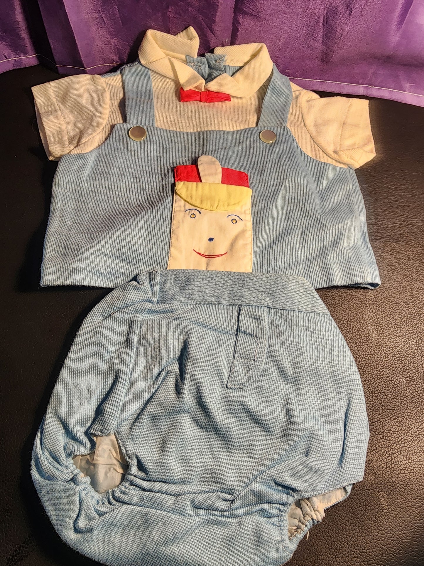 Vintage 1950s blue Baby outfit Wash N Wear on Tag 3m