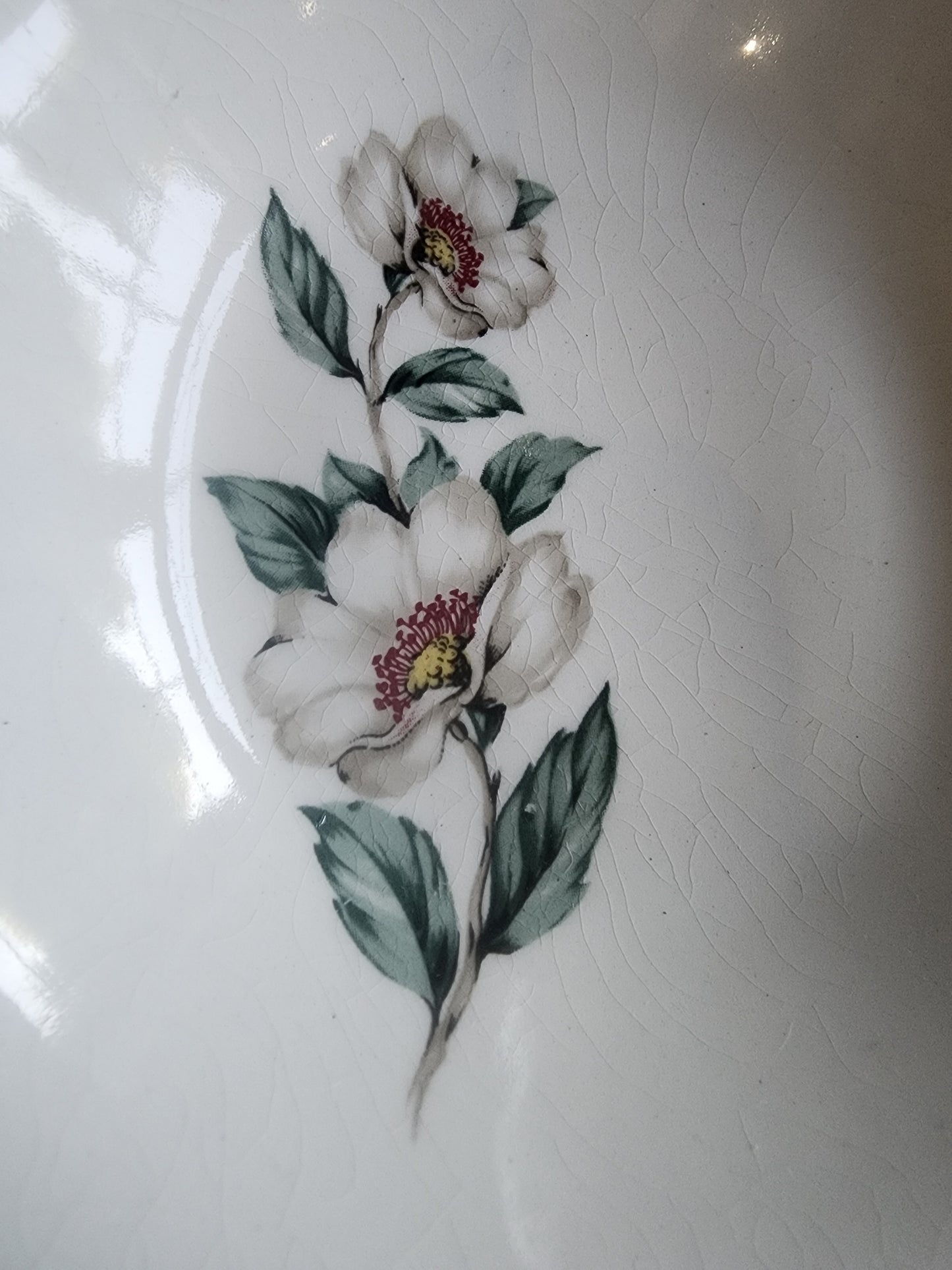 Vintage 1940s Saban Dogwood Floral Ceramic Porcelain 5" Desert Bowl