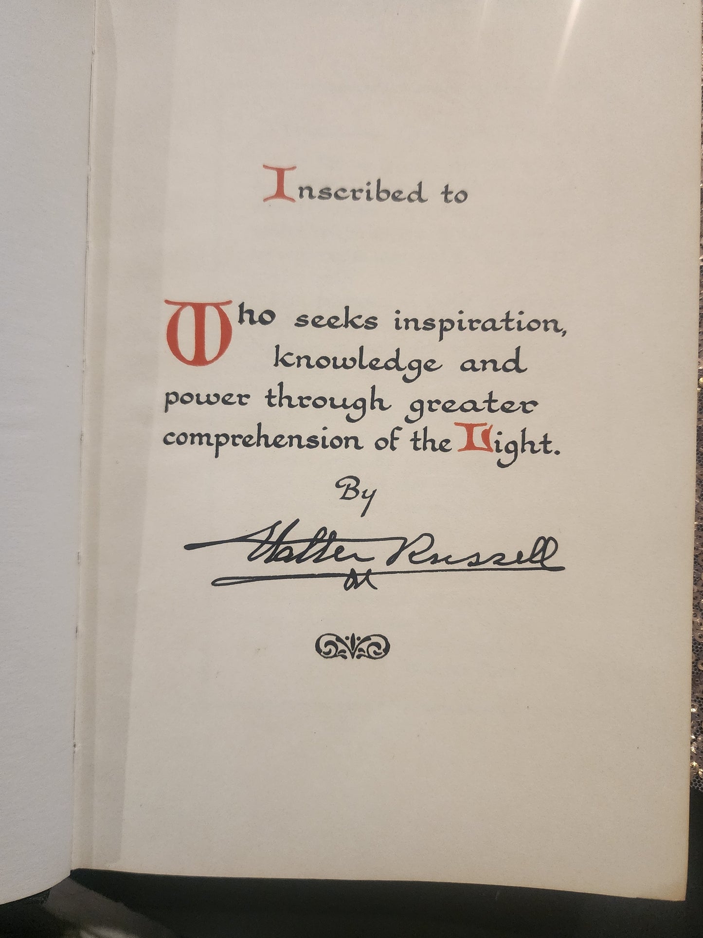 Secret of Light by Walter Russell. (1947) Limited Autographed Deluxe Edition.