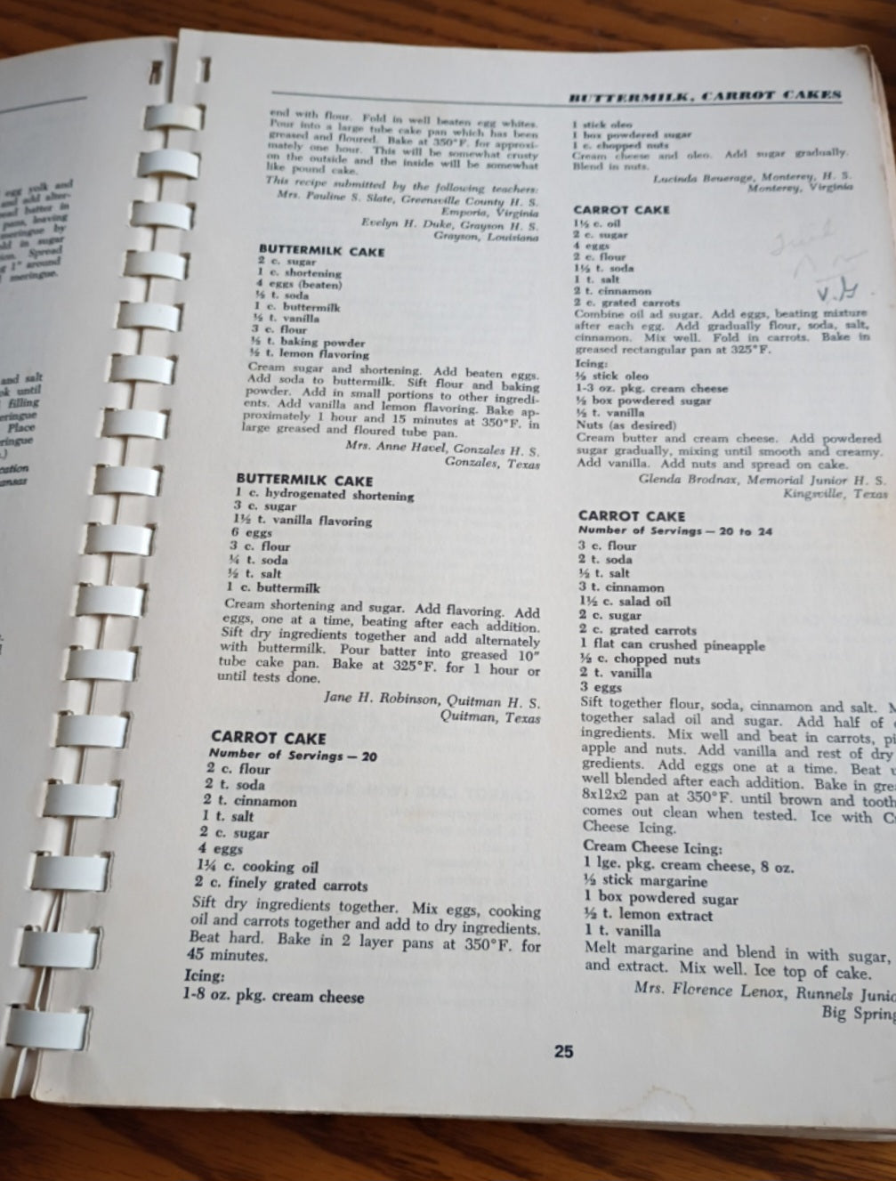 Vintage Cookbook spiral Desserts of Home Economics Teachers  Dessert Edition