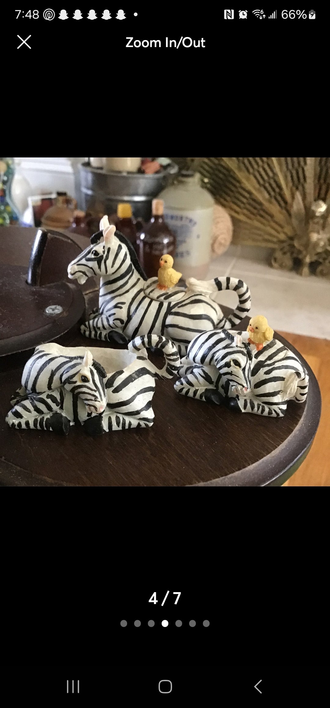 Miniature Zebra Tea set 8 pieces with pedestal