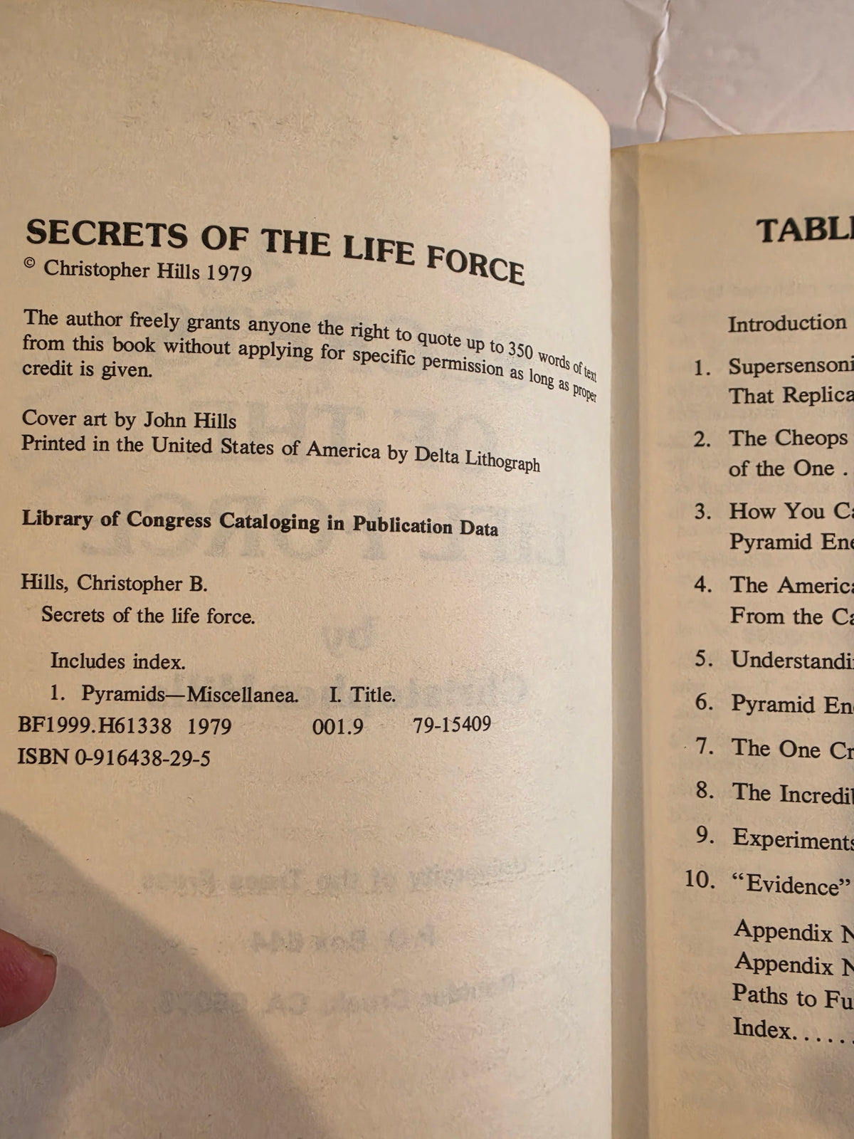 Secrets Of The Life Force Christopher Hills Rare Paperback book