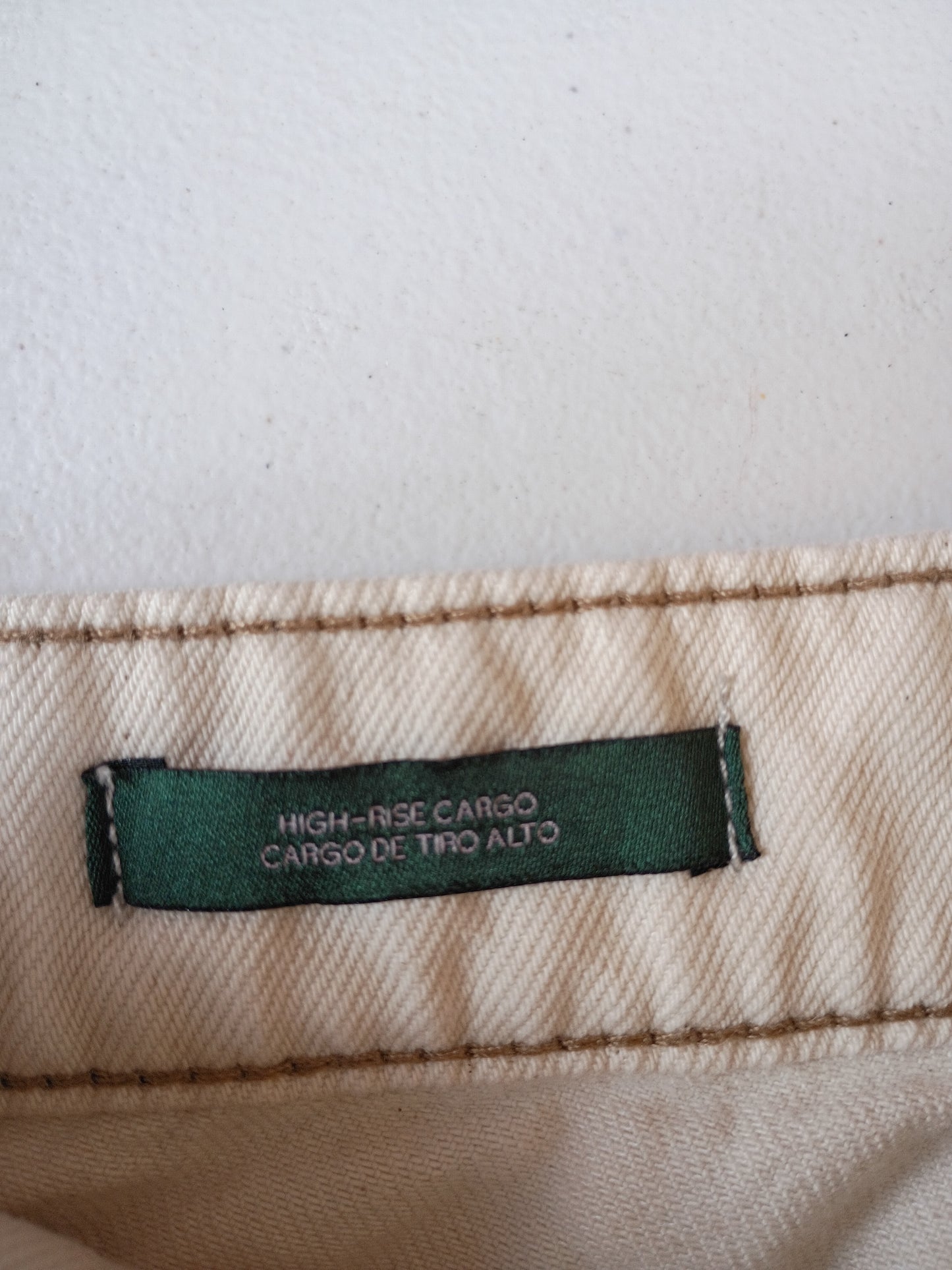 Wild Fable Cream high rise cargo jeans wide legs