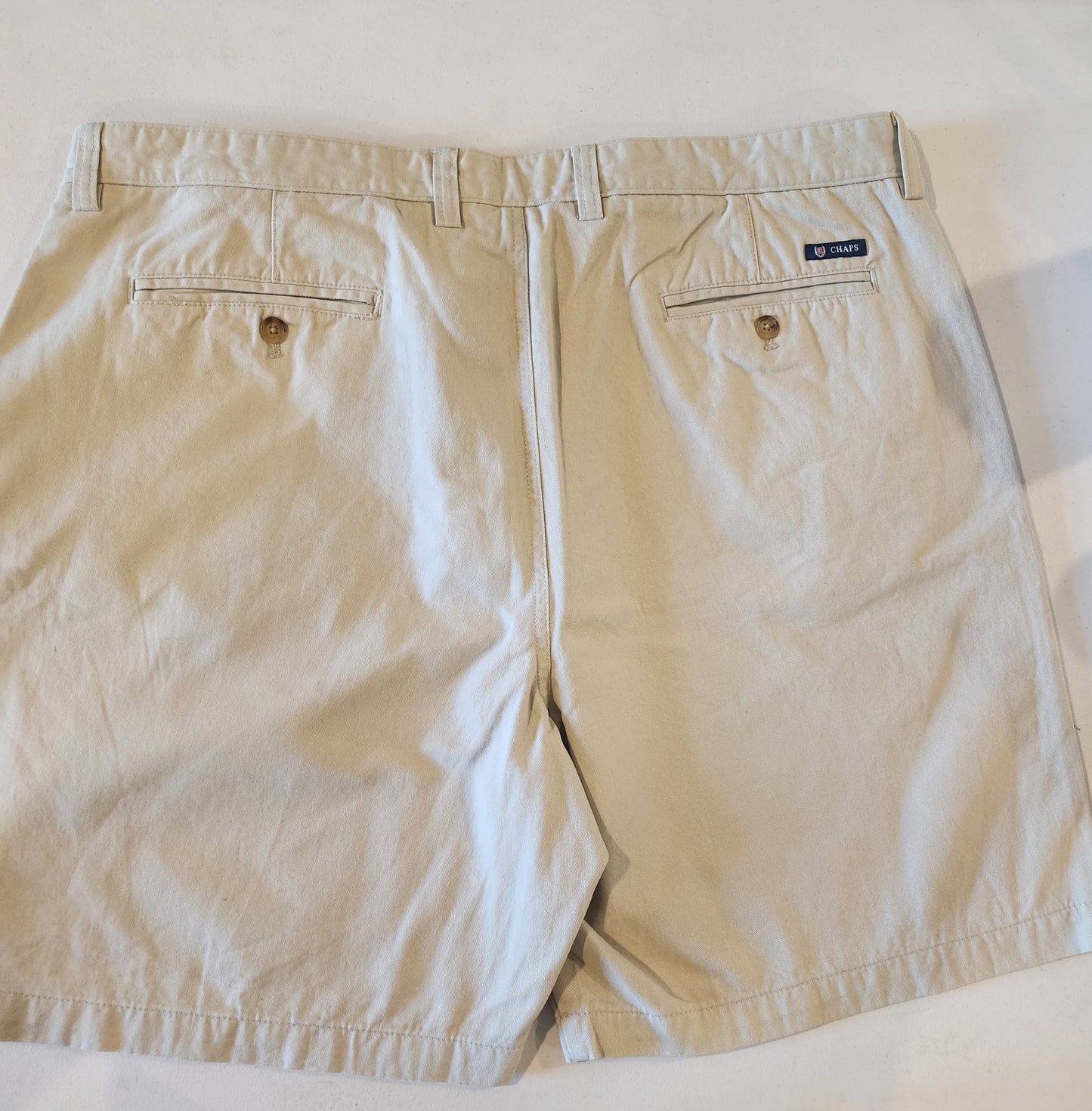 Chaps Men's Size 42 Khaki 100% Cotton Chino Shorts