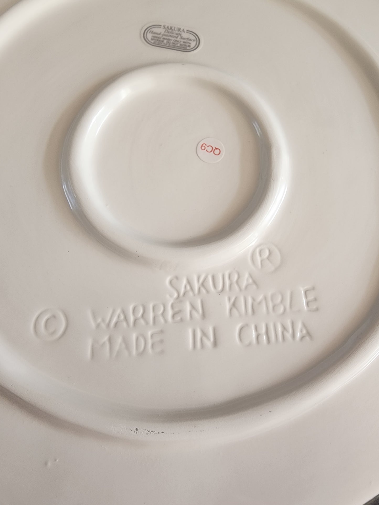 Sakura Warren Kimble Black White Fat Cat Trivet 9.75" Handpainted Stoneware, great for Country Farmhouse