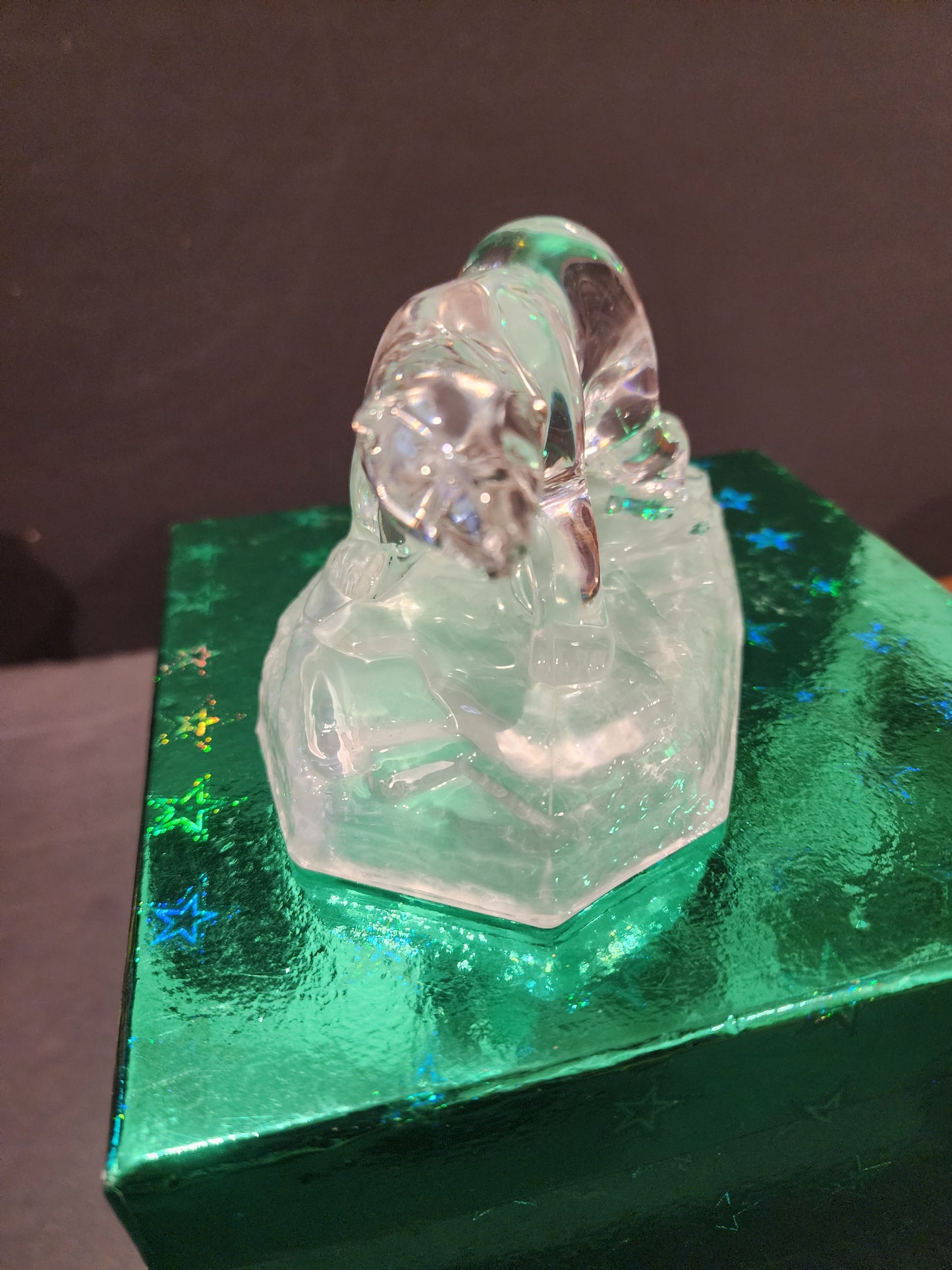 Vintage Cristal D'Arques 24% lead Crystal Polar Bear on Iceberg made in France