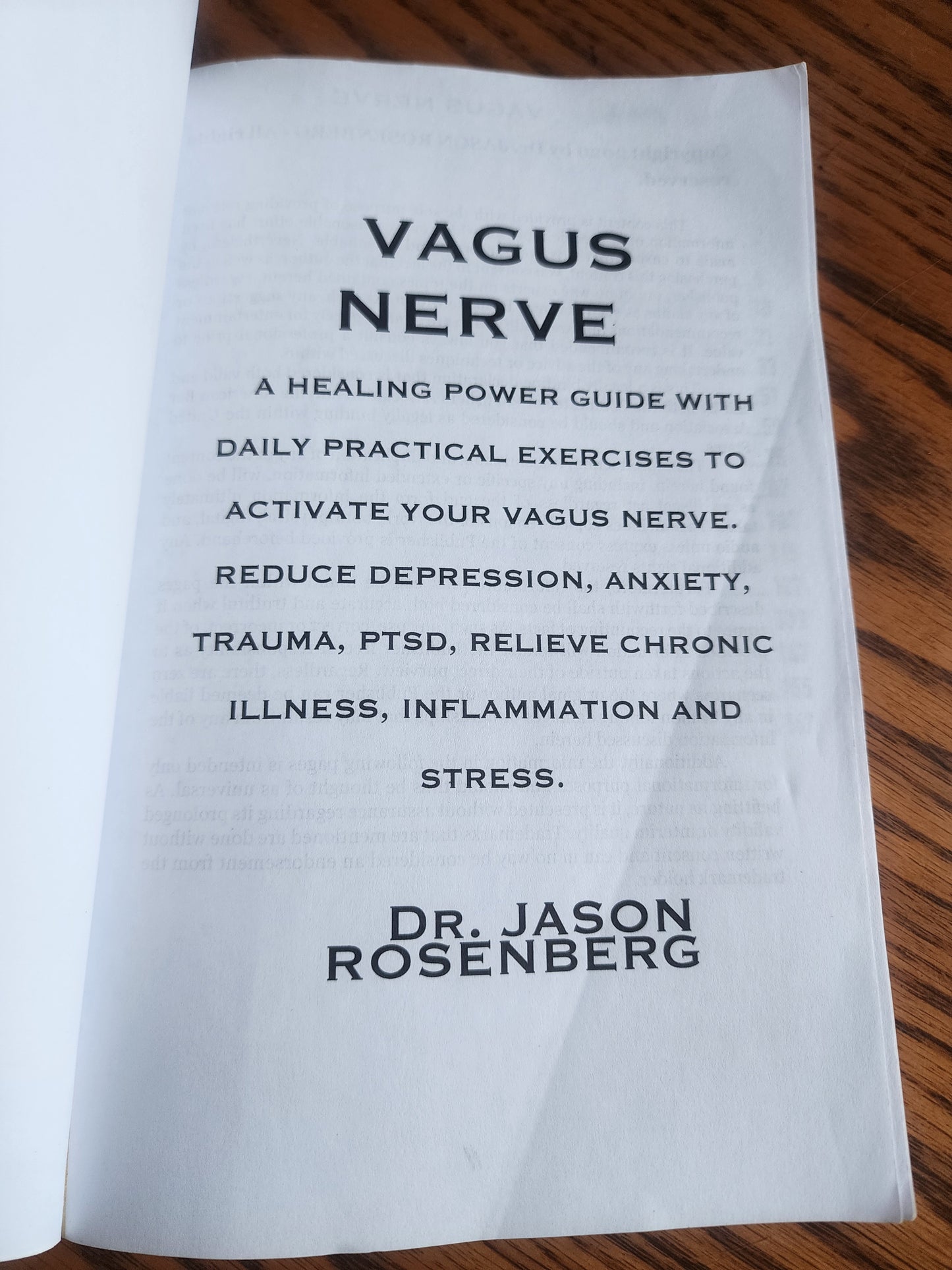 Vagus Nerve: A healing power guide with daily practical exercises to activate your vagus nerve" by Dr. Jason Rosenberg. Softcover Book