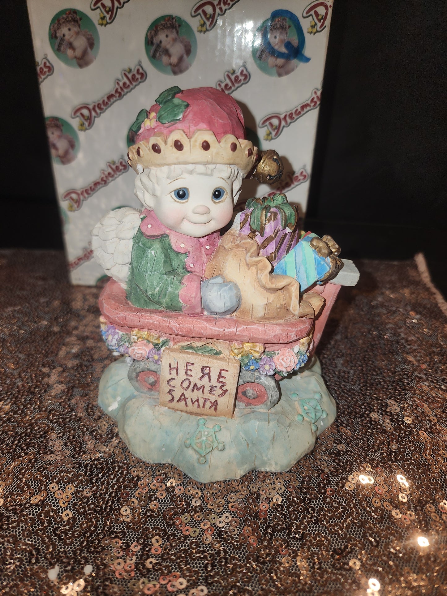 Dreamsicles "Here Comes Santa" cherub figurine, part of the Whittle Wuns collect