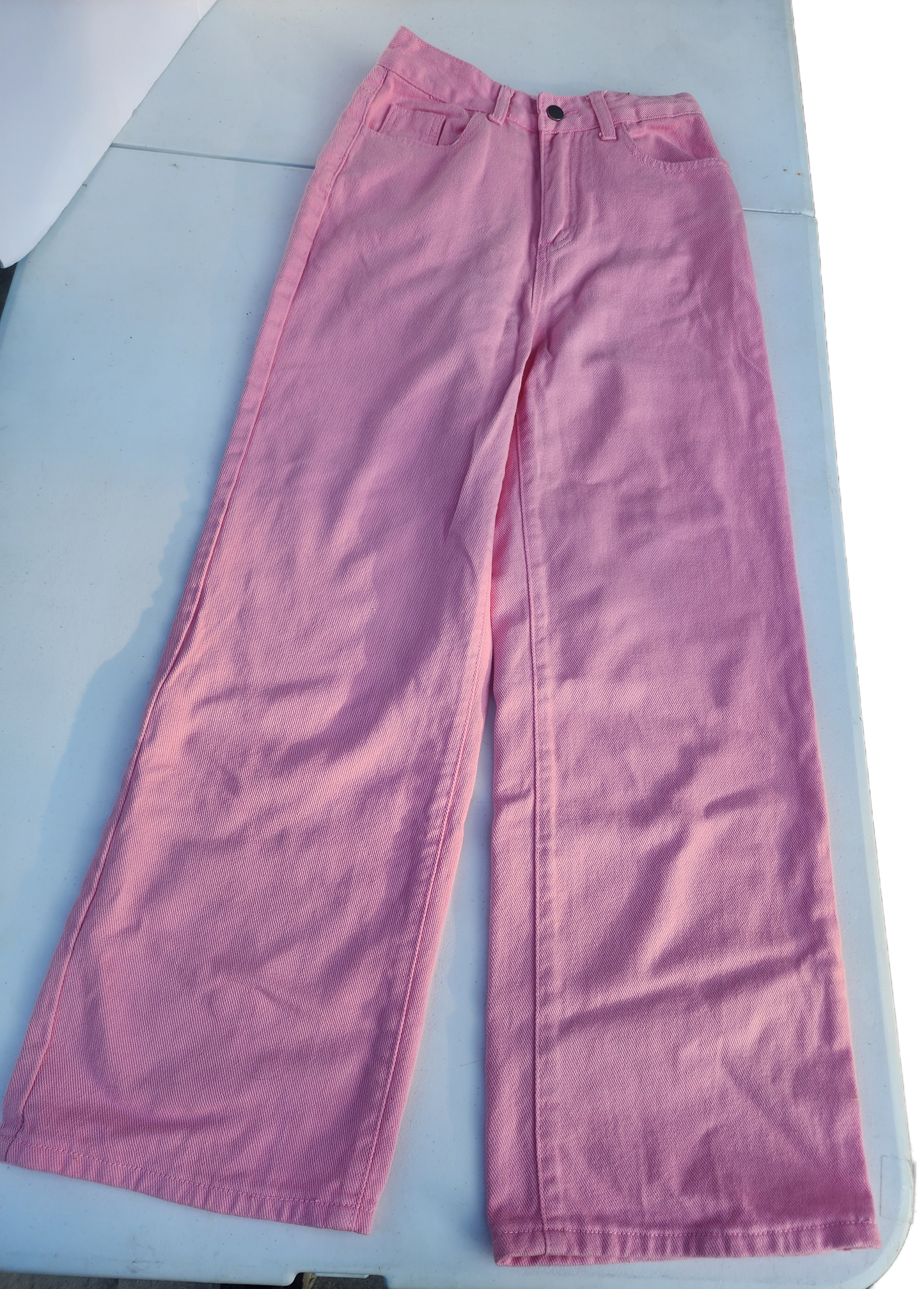 Pink Denim Jeans XS Size 2 Inseam 28 bootcut Flare