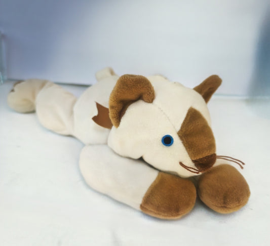 Ty Beanie Pillow Pal MEOW the Cream and Tan 13" Siamese Cat