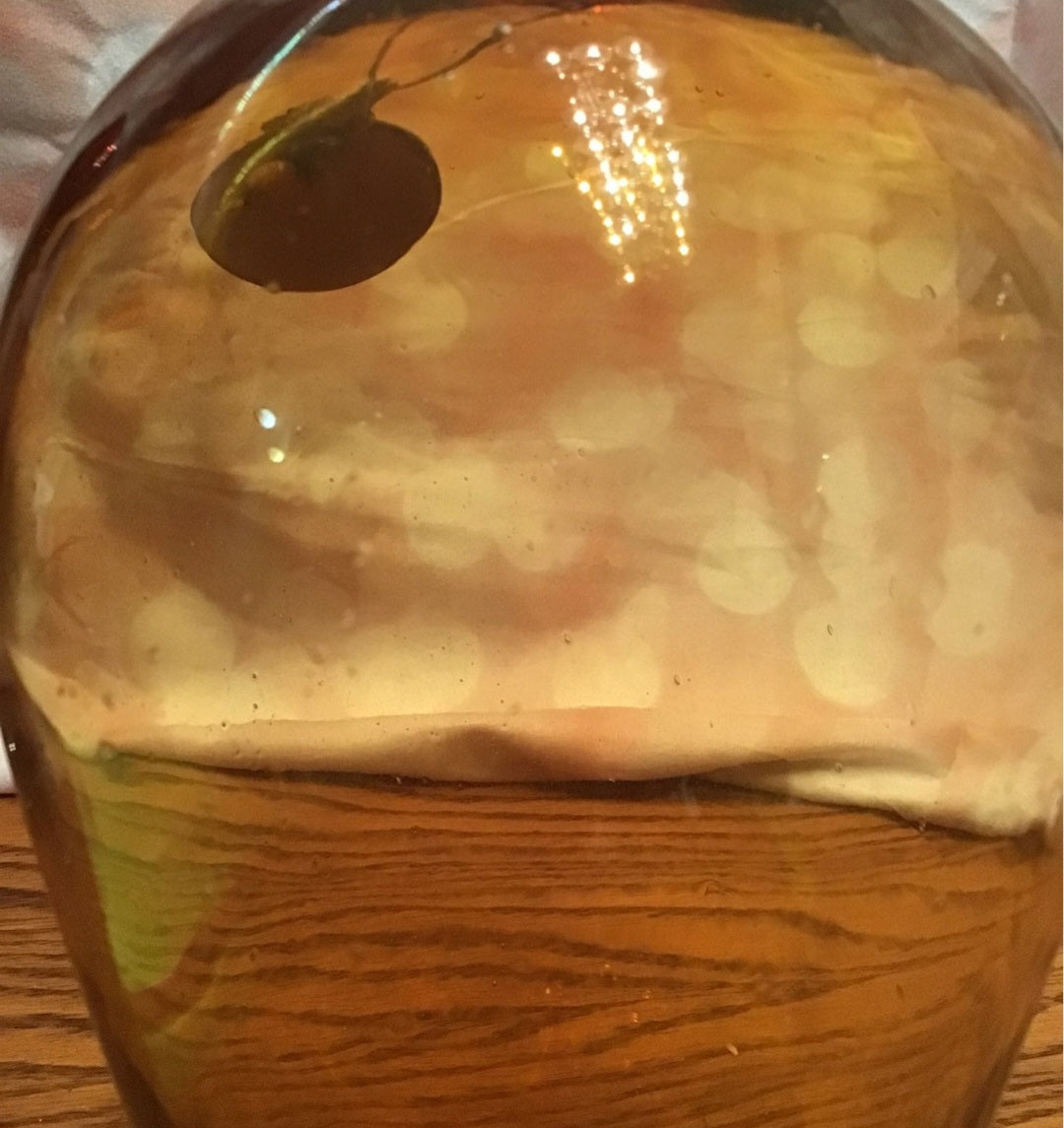 Stunning Vintage Hand-Blown Amber Glass Vase - 10" Tall - Perfect Condition