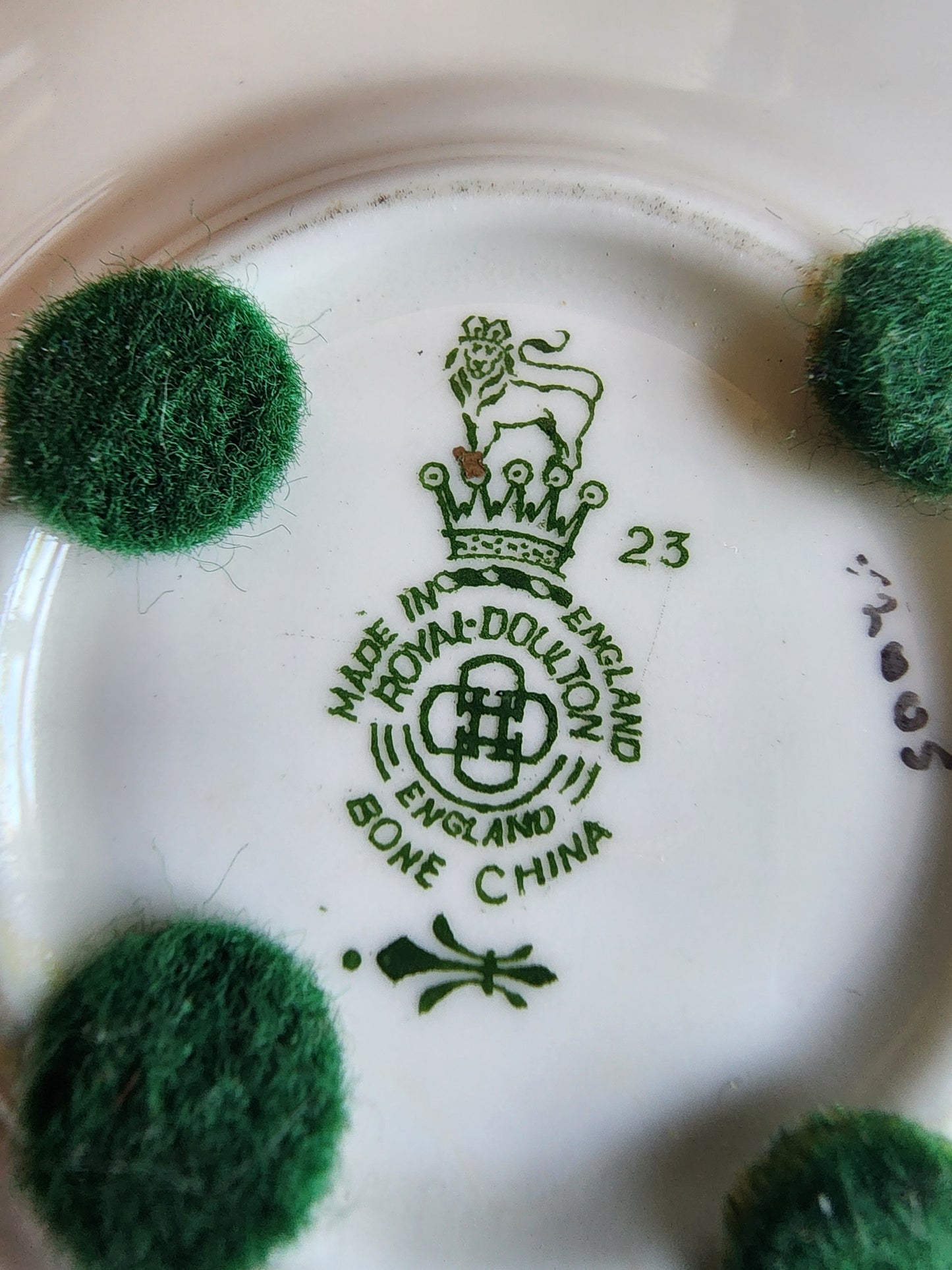 Vintage 1950 Royal Doulton Demitasse Cup & Saucer - Pattern V2005 - Turquoise &