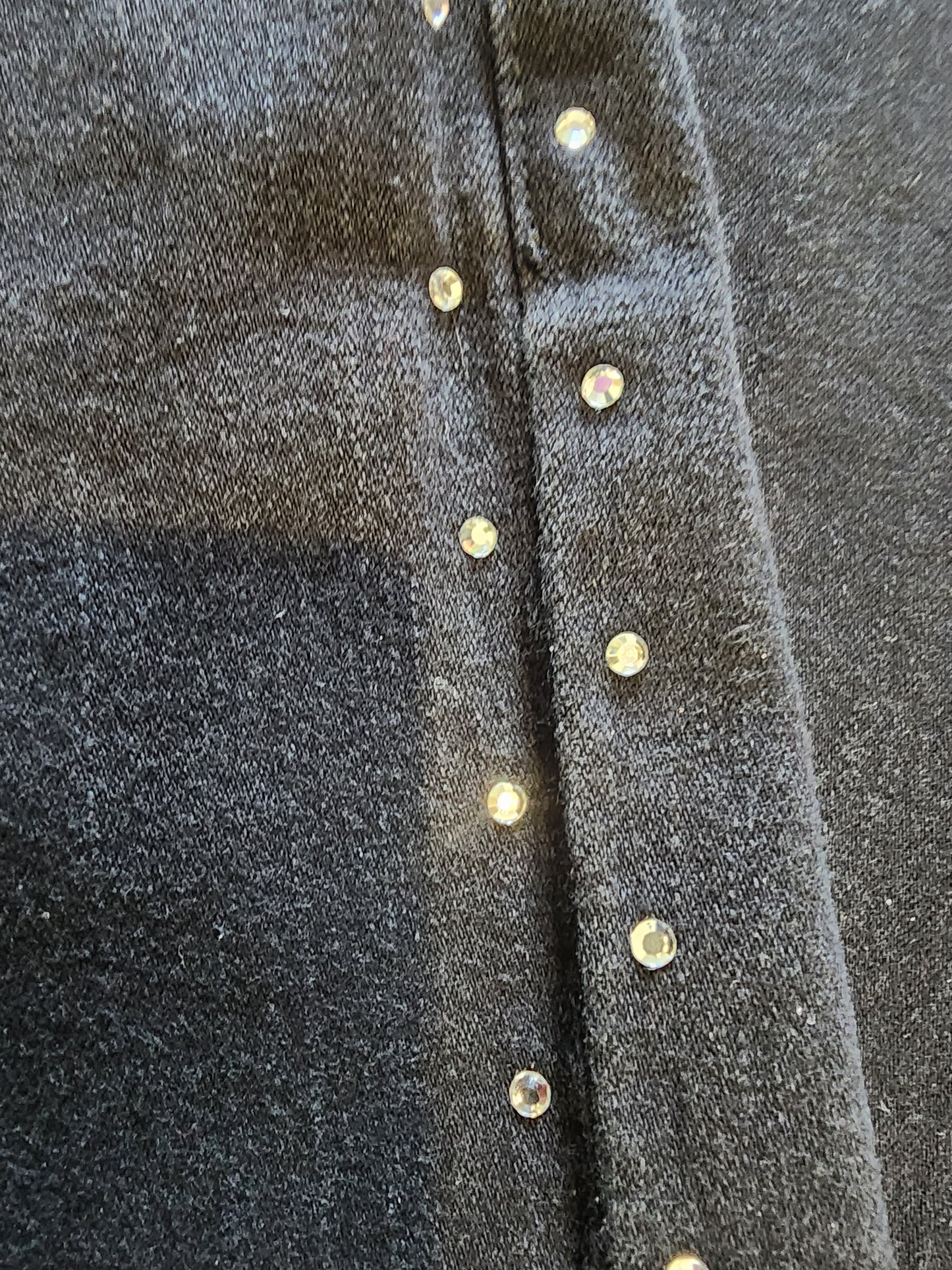 Black Jeans with diamond like studs 6 by NYDJ tummy tuck Jeans