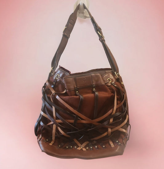 Vintage Etienne Aigner  Drawstring Bucket Bag Purse