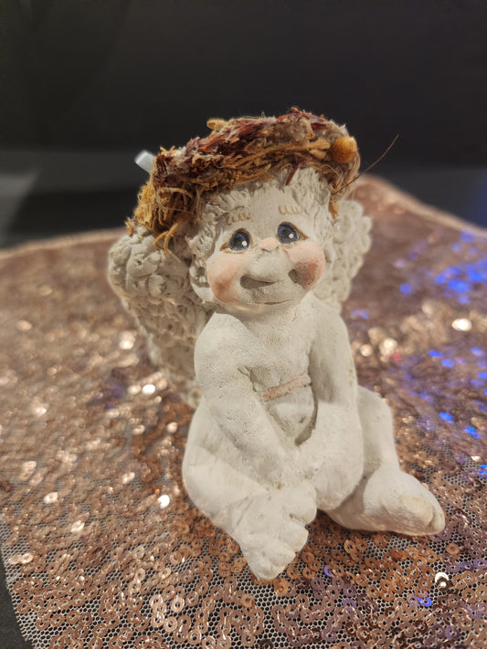 Vintage DREAMSICLES 1991 Baby Angel Cherub "SITTING PRETTY" - signed by Kristin