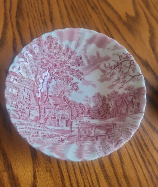 Vintage Johnson Bros Cotswold Pink Bowl - 6" Ironstone