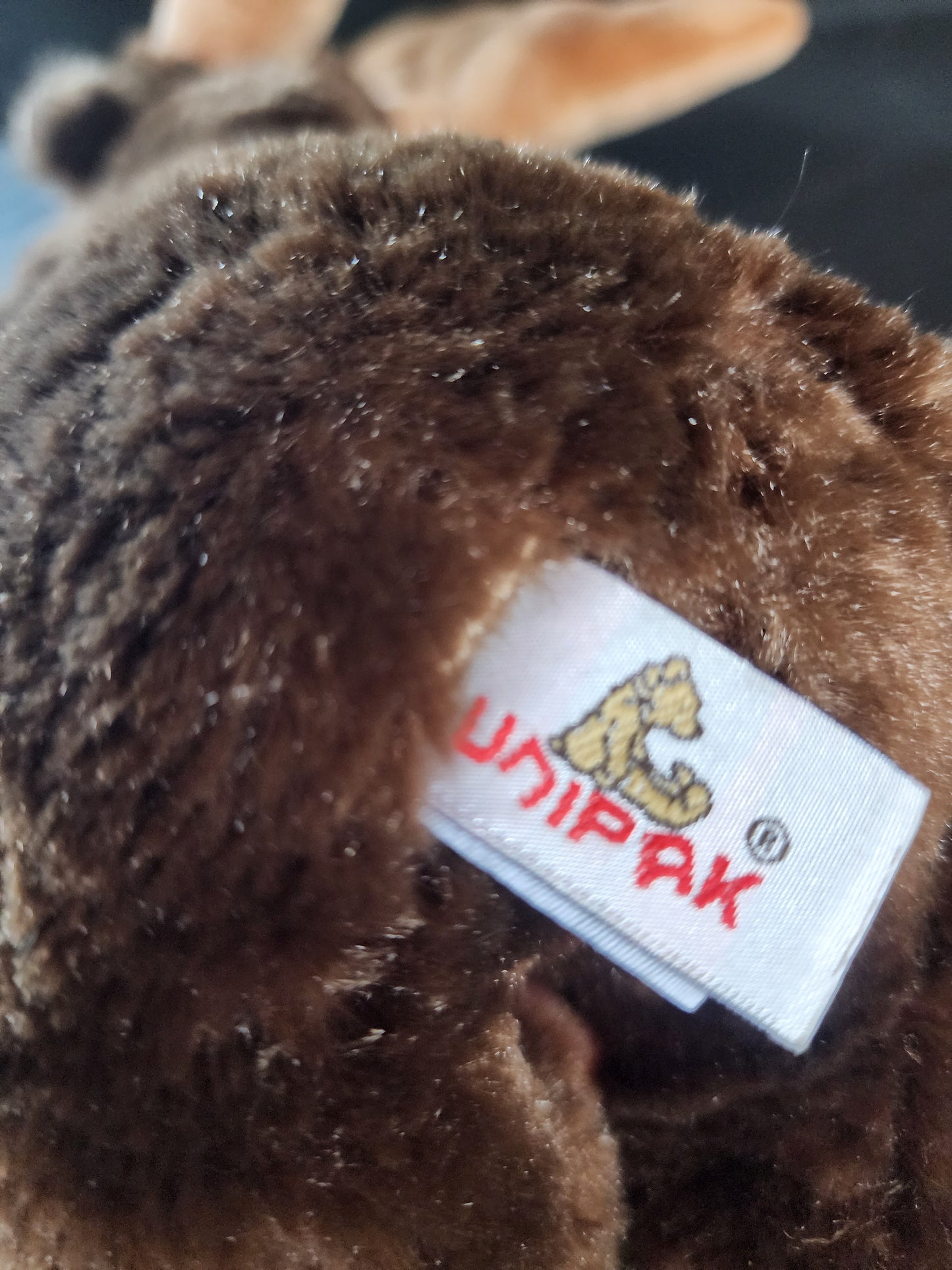Unipak Vintage Soft 12" Brown plush Moose  Stuffed Animal