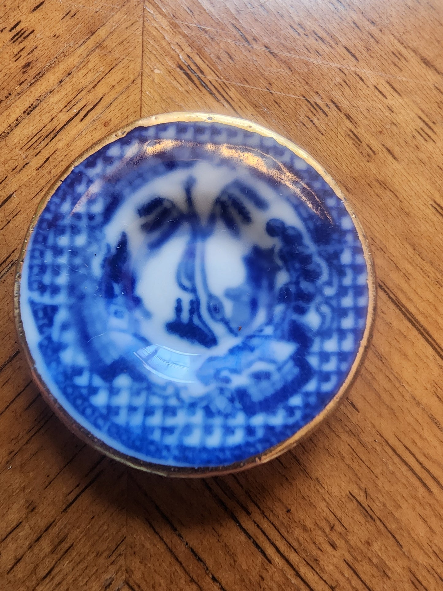 Miniature China teacups and saucer blue & white