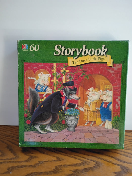 Milton Bradley StoryBook Puzzle The Three Little Pigs #4987-9 1996 never opened