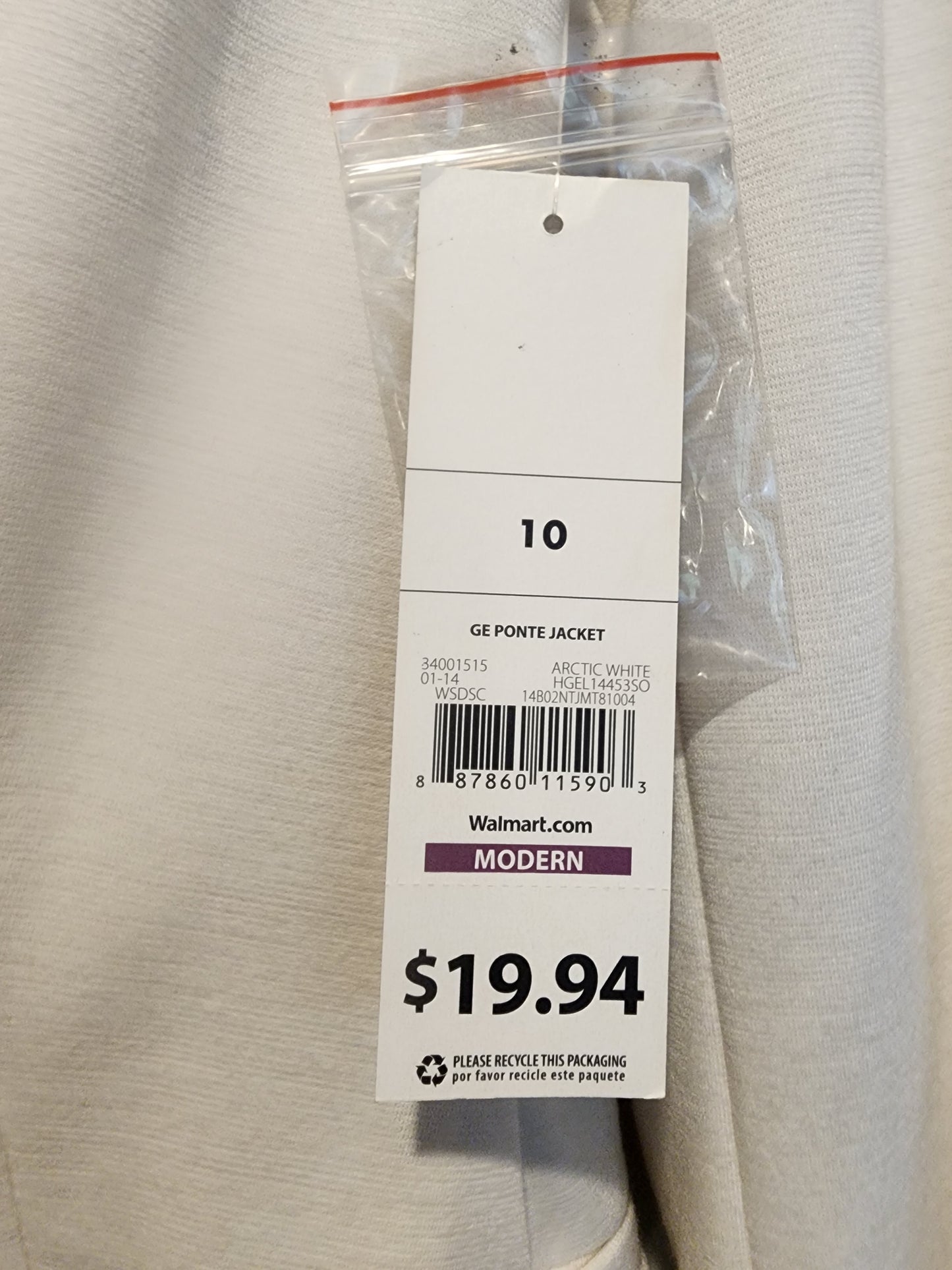 NEW George Women's Arctic White Ponte Blazer Jacket Size 10 NWT Business Casual