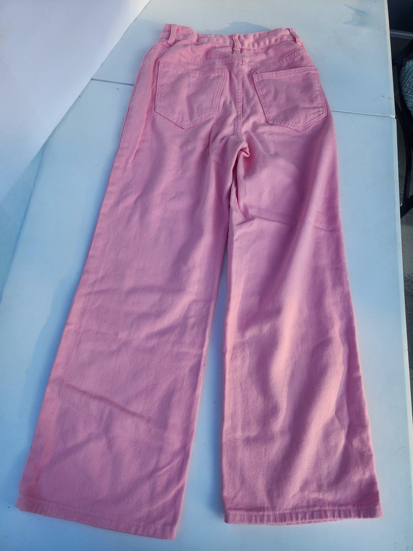 Pink Denim Jeans XS Size 2 Inseam 28 bootcut Flare
