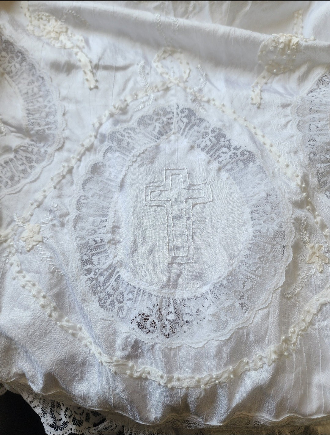 Vintage Heirloom Baby Christening Gown - Intricate Lace & Embroidery (3–6 Months)