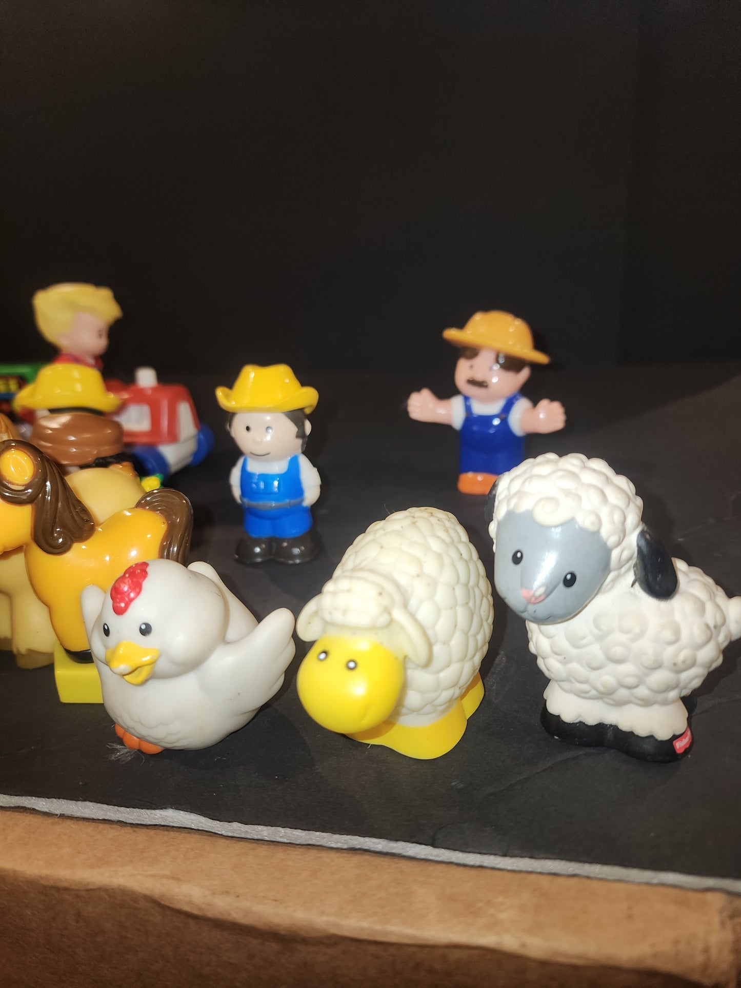 Mixed Lot of 23 Little People / Tikes PVC Pretend Play Farm Style Toys tractors . I