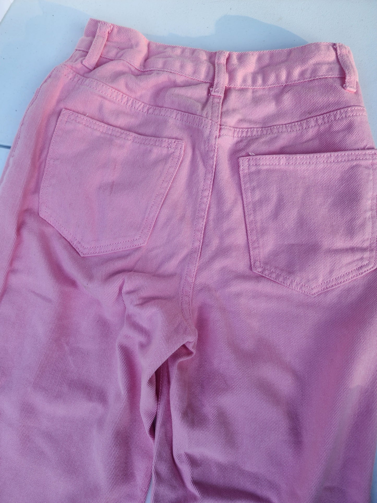Pink Denim Jeans XS Size 2 Inseam 28 bootcut Flare